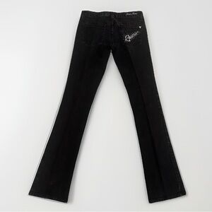 Guess Vintage Jeans Daredevil Boot Cut Women 27 Stretch Low Rise Black Denim Y2K